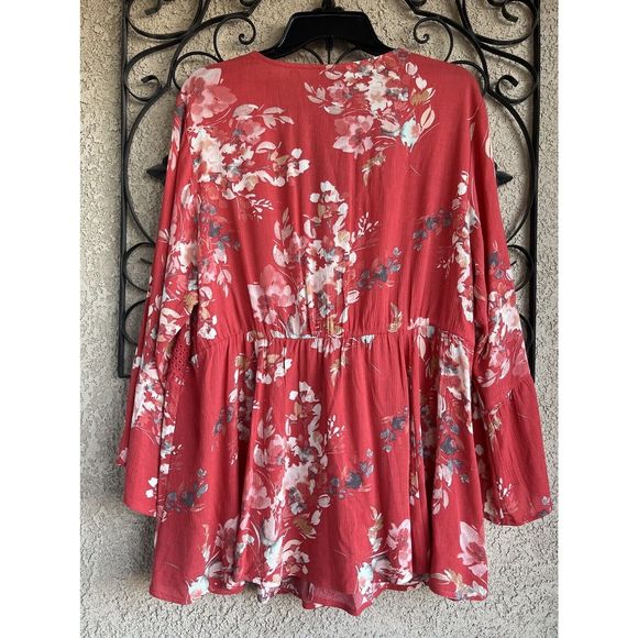 Torrid Babydoll Gauze Crochet Trim Top - Size 2X - Multicolored - Picture 8 of 10